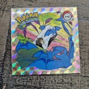 Vintage 1999 Pokemon Sticker Zubat Pr42 Series 1 Silver Prizm Holographic Artbox